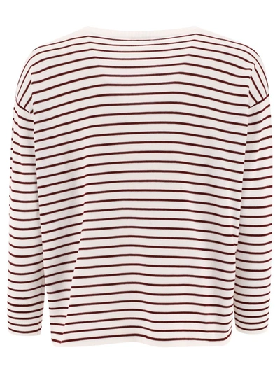 Shop Aspesi Striped Sweater In Bordeaux