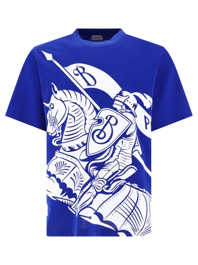 Shop Burberry "ekd" T-shirt In Blue