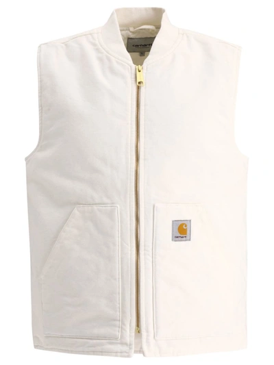 Shop Carhartt Wip "classic" Vest Jacket In White