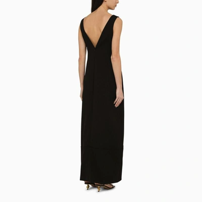 Shop Jil Sander Low-cut Long Dress In Beige