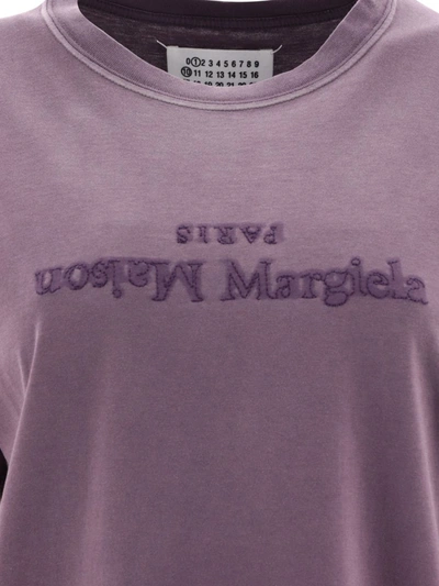 Shop Maison Margiela Reverse Logo T-shirt In Purple
