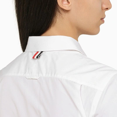 Shop Thom Browne Shirt With Bow In White