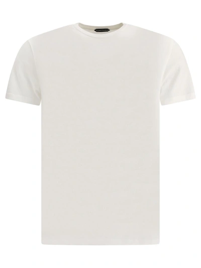 Shop Tom Ford "tf" Embroidered T-shirt In White