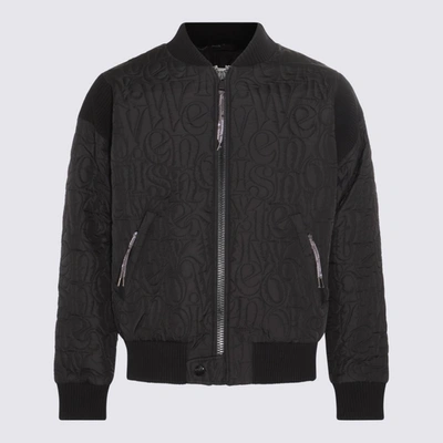 Shop Vivienne Westwood Black Nylon Bomber Casual Jacket