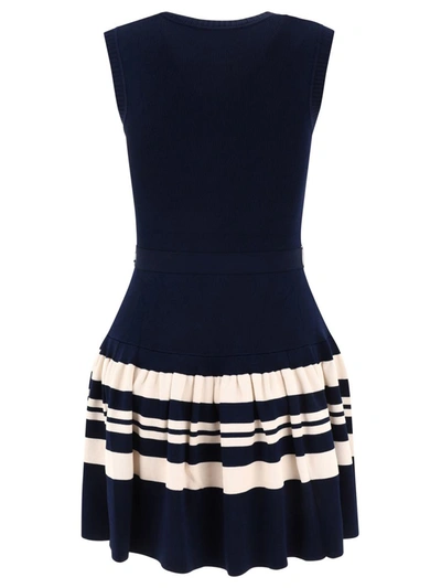 Shop Zimmermann "acadian Stripe" Dress In Blue
