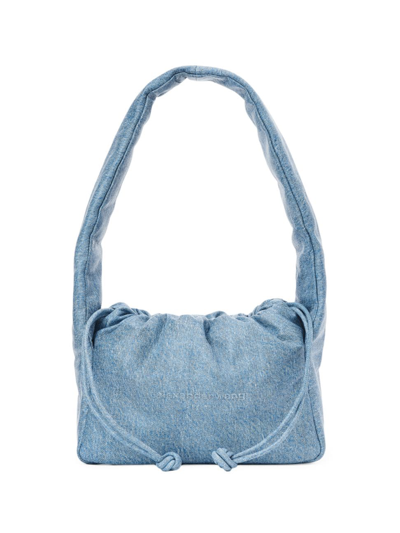 Shop Alexander Wang Women's Ryan Puff Leather Small Bag In Indigo