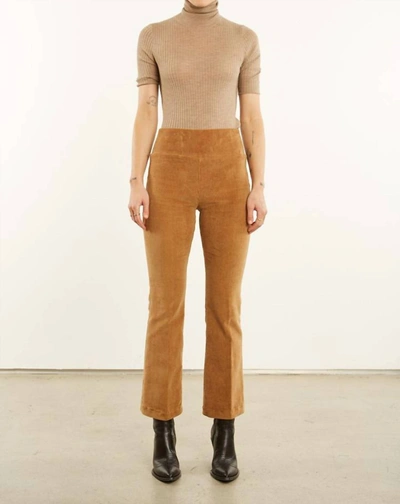 Shop Sprwmn Ankle Flare Corduroy Pant In Camel In Brown