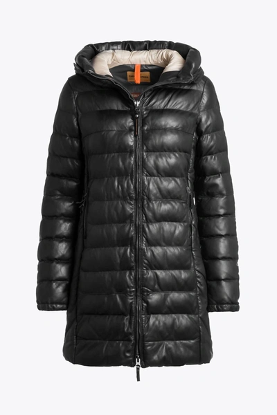 Shop Parajumpers Demi Leather Coat In Black