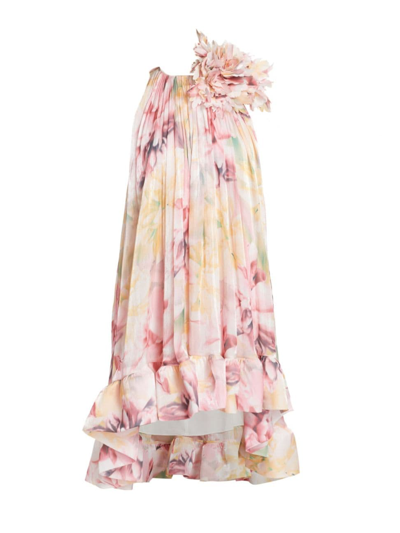 Shop Badgley Mischka Women's Floral Sleeveless Dress In Pink Multi