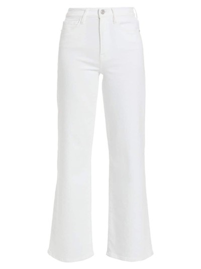 Shop Frame Women's Le Slim Palazzo Mid-rise Stretch Flare Jeans In White