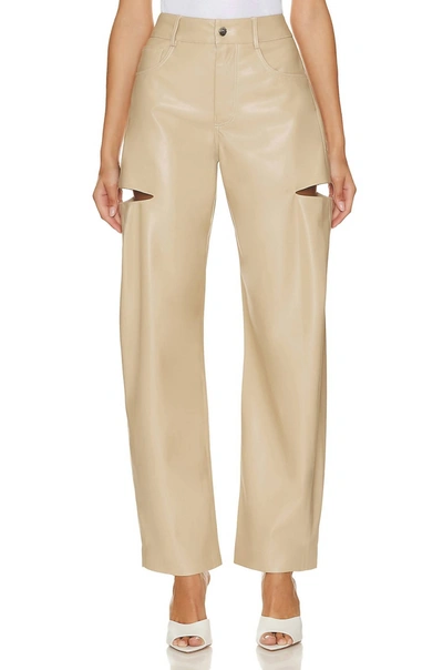 Shop Lamarque Faleen Faux Leather Pants In Wheat In Beige