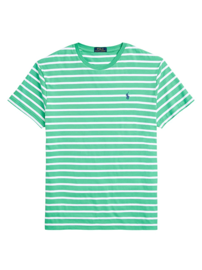 Shop Polo Ralph Lauren Men's Striped Jersey T-shirt In Classic Kelly White
