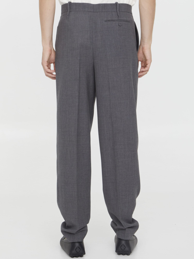 Shop Dior Pleated Pants In Grey