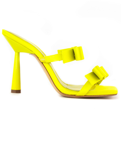 Shop Gia Borghini Yellow Leather Sandal In Giallo