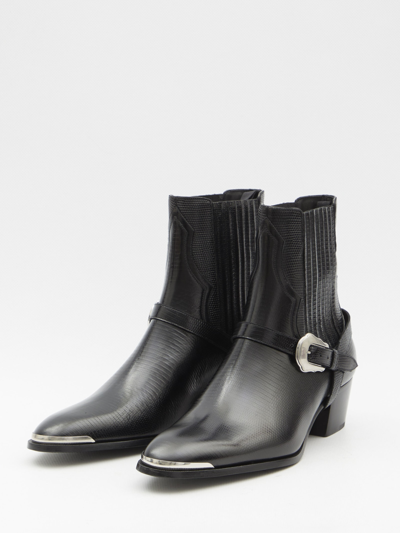 Shop Celine Western Chelsea Boots In Black