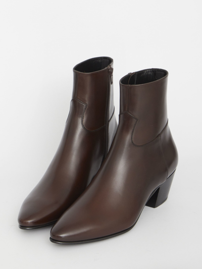 Shop Celine Jacno Boots In Brown