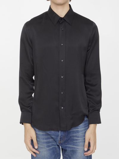 Shop Celine Black Silk Shirt