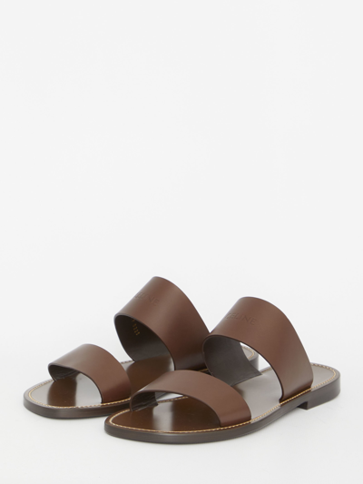 Shop Celine Lerins Sandals In Brown
