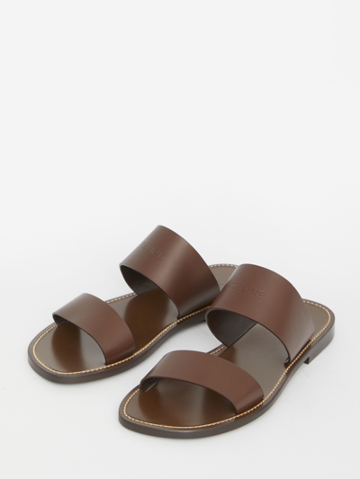 Shop Celine Lerins Sandals In Brown