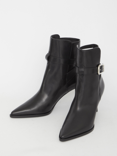 Shop Celine Jodphur 80 Boots In Black
