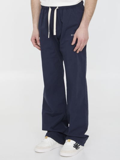Palm Angels Classic Logo Cord Travel Pants In Black