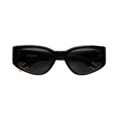 Shop Jacquemus Sunglasses In Nero/giallo Chiaro