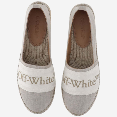 Shop Off-white Jute Espadrilles With Logo In Beige
