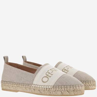 Shop Off-white Jute Espadrilles With Logo In Beige