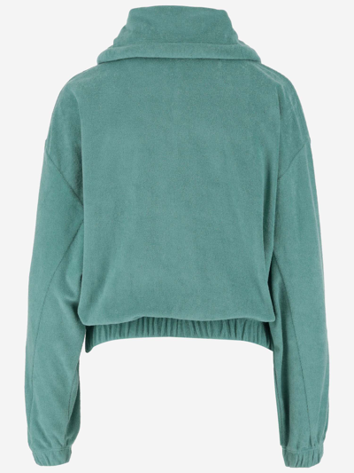 Shop Patou Cotton Sweatshirt With Embossed  Signature In Green