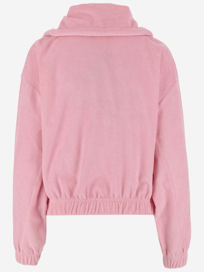 Shop Patou Cotton Sweatshirt With Embossed  Signature In Pink
