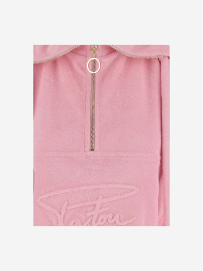 Shop Patou Cotton Sweatshirt With Embossed  Signature In Pink