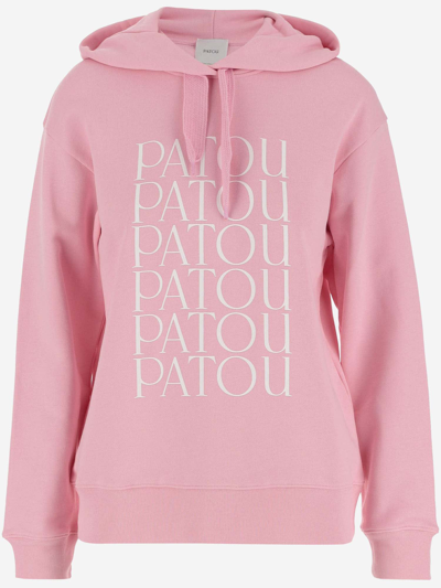 Shop Patou Cotton Sweatshirt With Logo In Pink