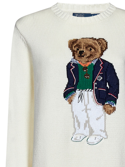 Shop Polo Ralph Lauren Polo Bear Sweater In White