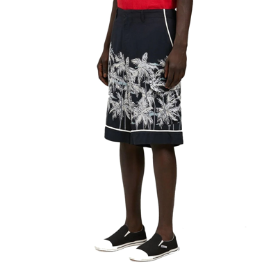 Palm Angels Palms-print Bermuda Shorts In Black