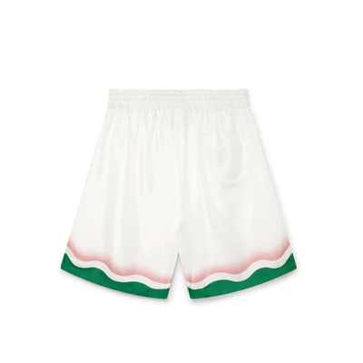 Shop Casablanca Le Jeu De Ping Pong Shorts In White