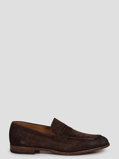 Shop Corvari Brushed Suede Loafers In Brown