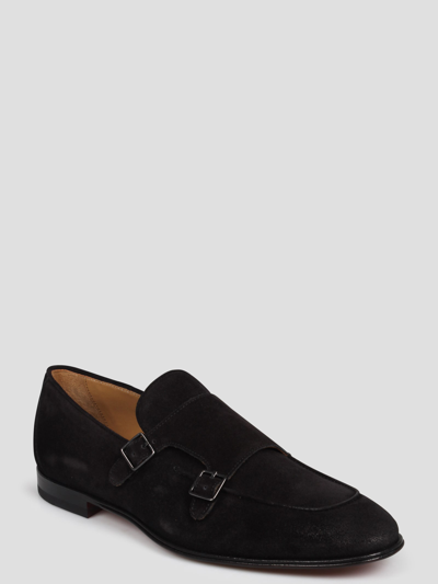 Shop Corvari Monk Strap Loafers In Black