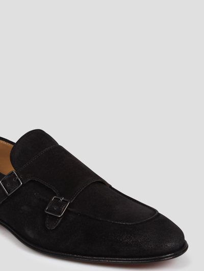 Shop Corvari Monk Strap Loafers In Black