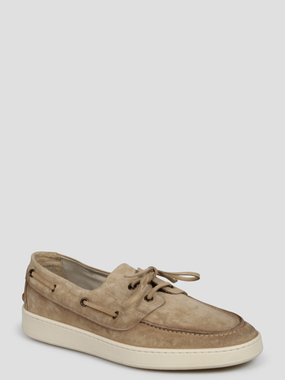 Shop Corvari Suede Boat Loafers In Light Brown