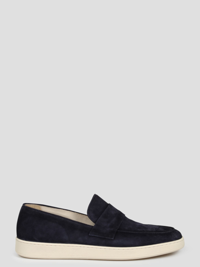 Shop Corvari Boat Penny Loafers In Blue