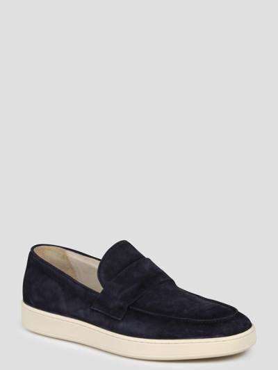 Shop Corvari Boat Penny Loafers In Blue