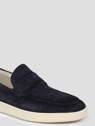 Shop Corvari Boat Penny Loafers In Blue
