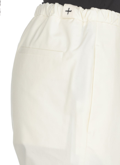 Shop Jil Sander Cropped Cotton Trousers In Ivory