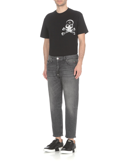Shop Philipp Plein Cotton Jeans In Grey