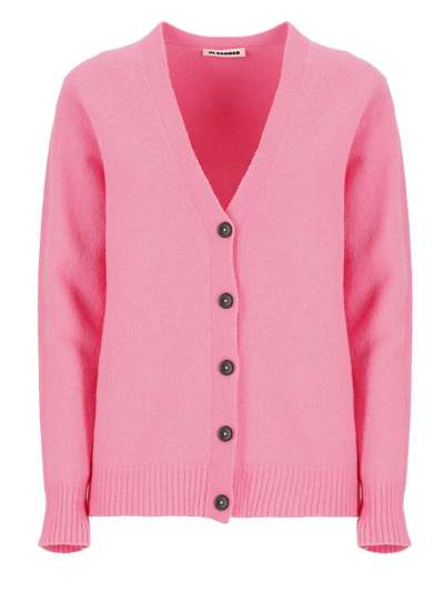 Shop Jil Sander Wool Cardigan In Pink
