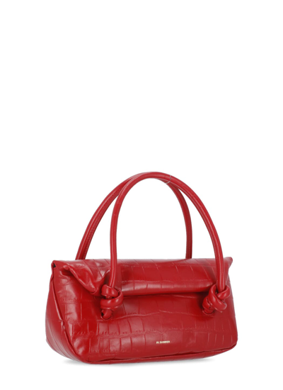 Shop Jil Sander Knot Hand Bag In Red