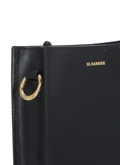 Shop Jil Sander Tangle Ring Shoulder Bag In Black