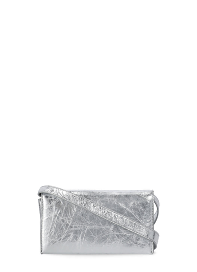 Shop Jil Sander All Day Shoulder Bag In Silver