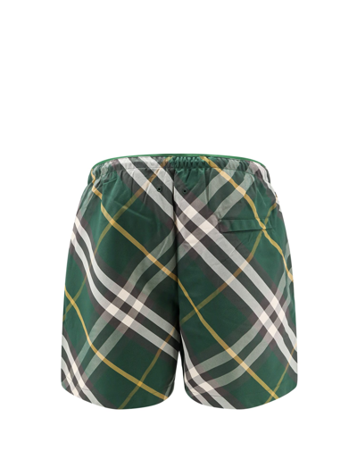 Shop Burberry Swim Trunks In Green