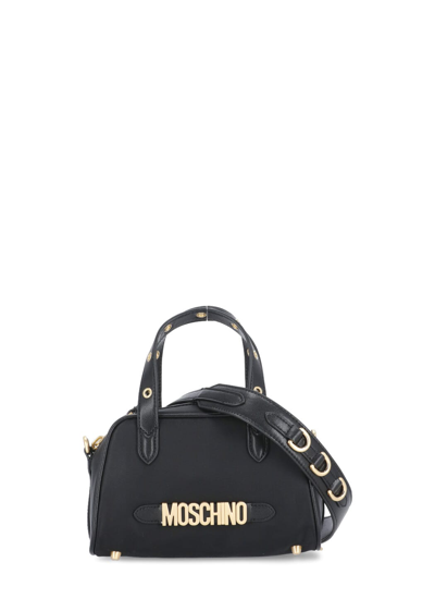 Shop Moschino Shoulder Bag With Logo In Black